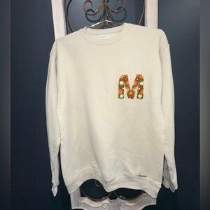 Women's embroidery Sweater with Floral 'M' Design